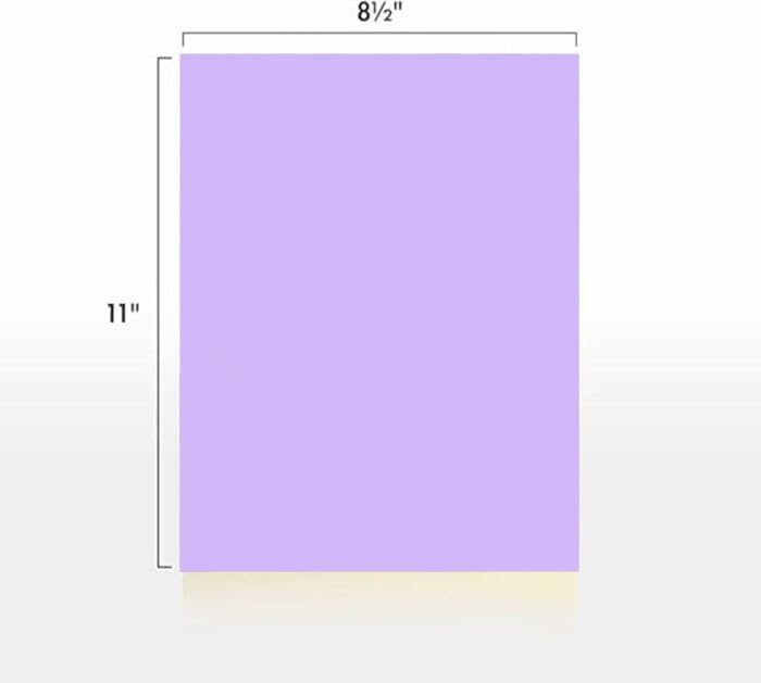 Colored Copy Paper, 20 LB (75 GSM) 8.5 X 11, 500 Sheets (Lavender/orchid)