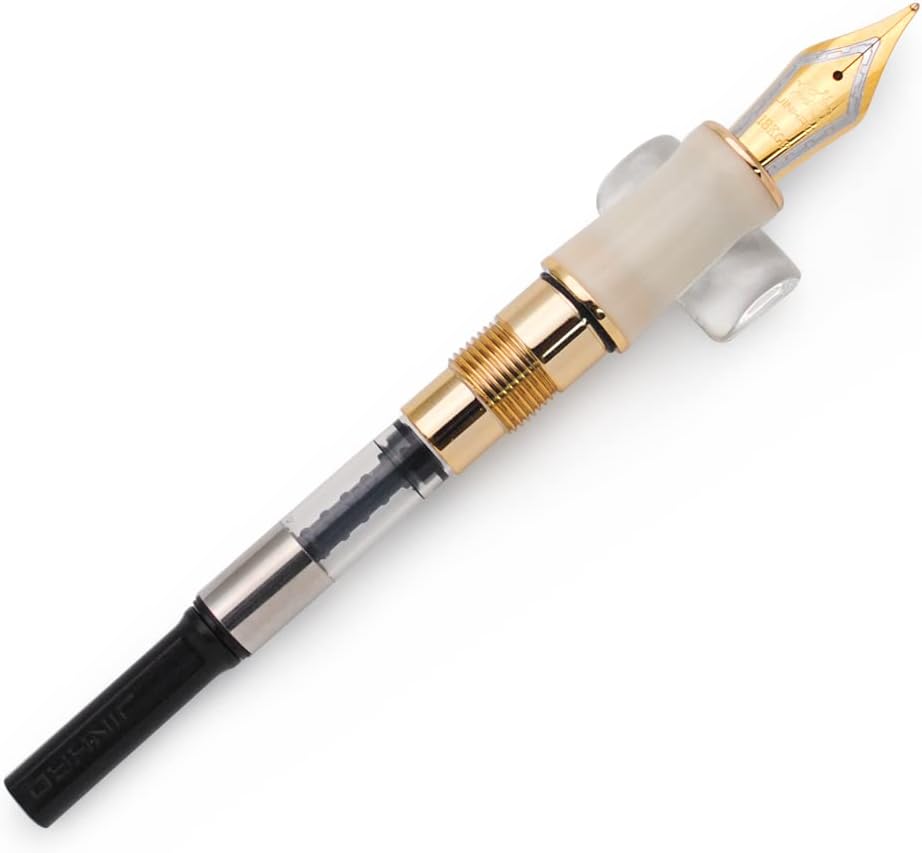 JINHAO 100 Fountain Pen with Ink Converter (Medium Nib 0.7mm, Red & White)