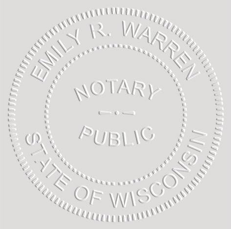 MaxMark Notary Seal Round Pink Embosser for Wisconsin State - Includes Gold Burst Seal Labels (50 Count)