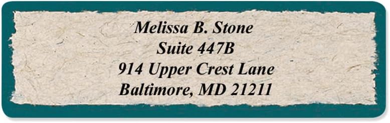 Natural Kraft Parchment Rolled Address Labels with Elegant Plastic Dispenser