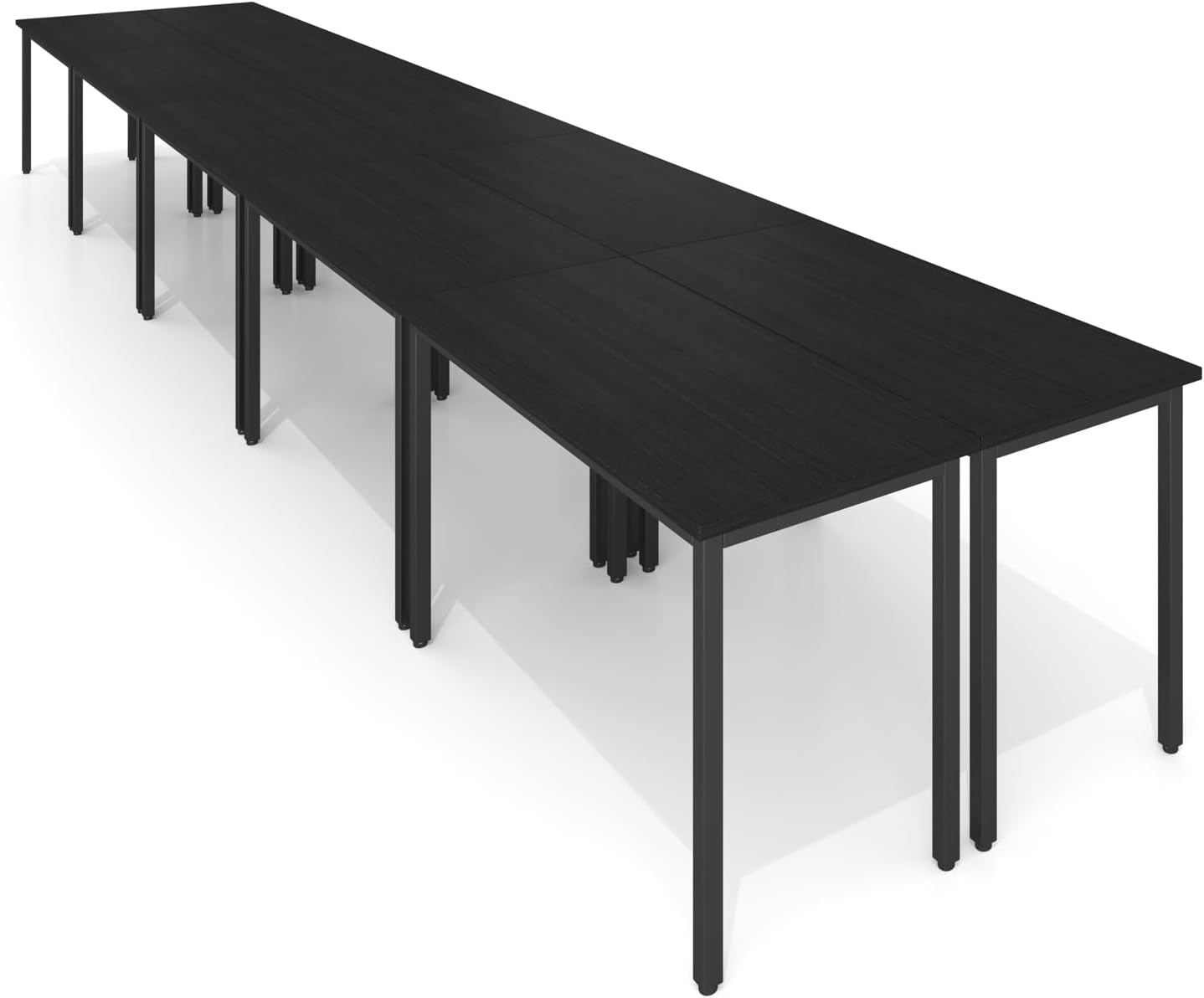 Bonzy Home Conference Tables 23ft Office Computer Desk for Meeting Room Study Writing Printer Podcast Table for 24 People Modern Black 10PCS 275.5"x47.2"x29.5"