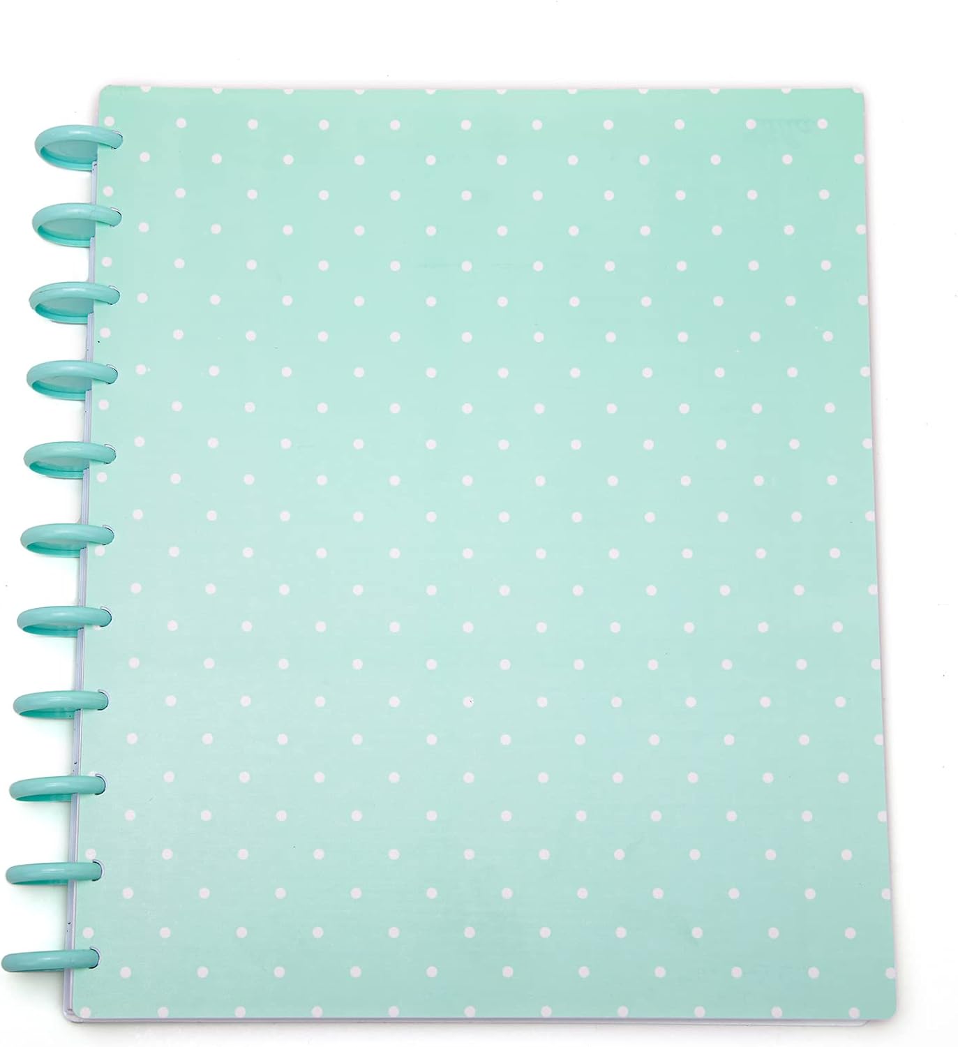 Talia Discbound Notebooks, Planner, Customizable, (Teal Polka Dot w/Sage Green Discs, Letter 18627 (8.5in x 11in))
