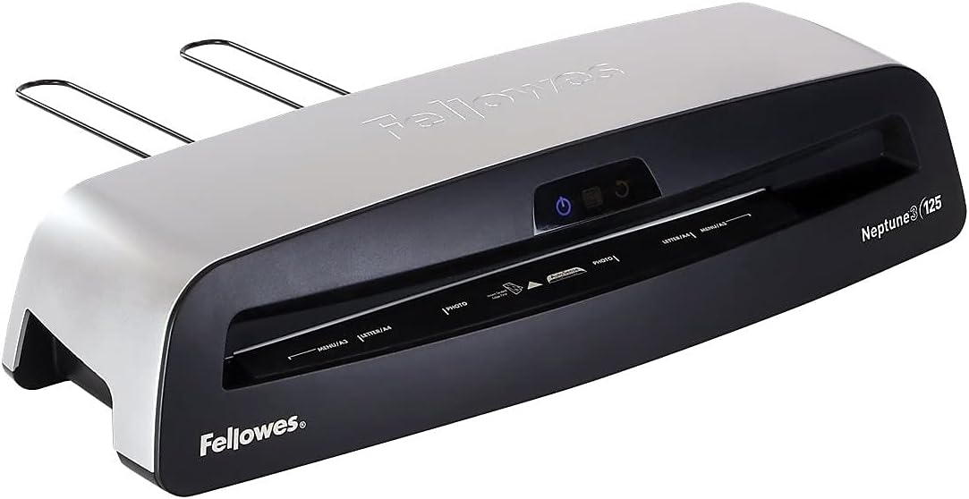 Fellowes Neptune 3 125 Laminator with 10 Pouches, 12.5 Inch (5721401), Silver, Black