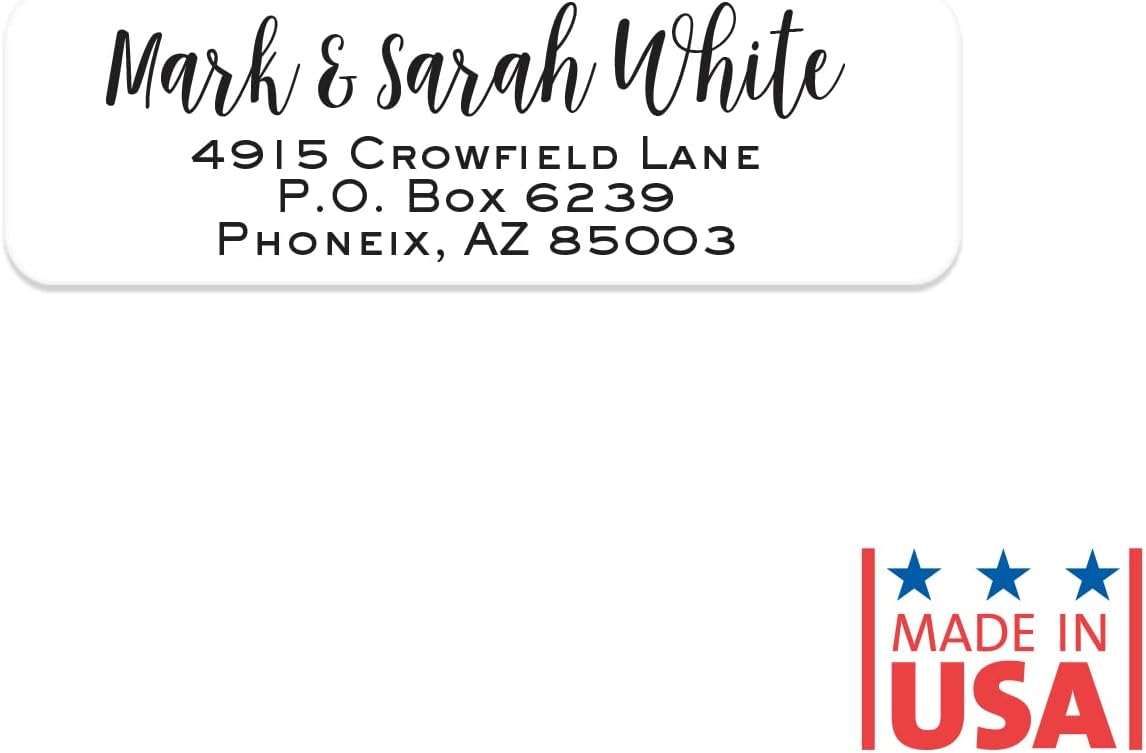 Mixed Script Font Rolled Address Labels/Roll of 500 Chic Black and White Personalized Address Labels/Designer Return Address Stickers in Elegant Plastic Dispenser