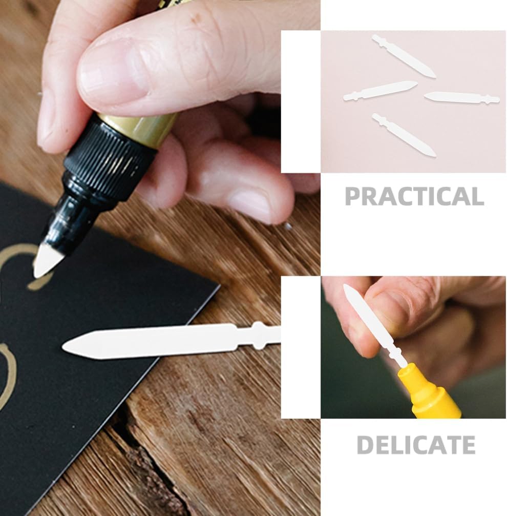 DOITOOL Paint Pen Nibs 50PCS Paint Marker Replacement Nibs Acrylic Paint Marker Nibs 0.7mm Marker Pen Tips Replacement White Marker Pen Fine Tip Refills Nibs Easy to Change Nibs