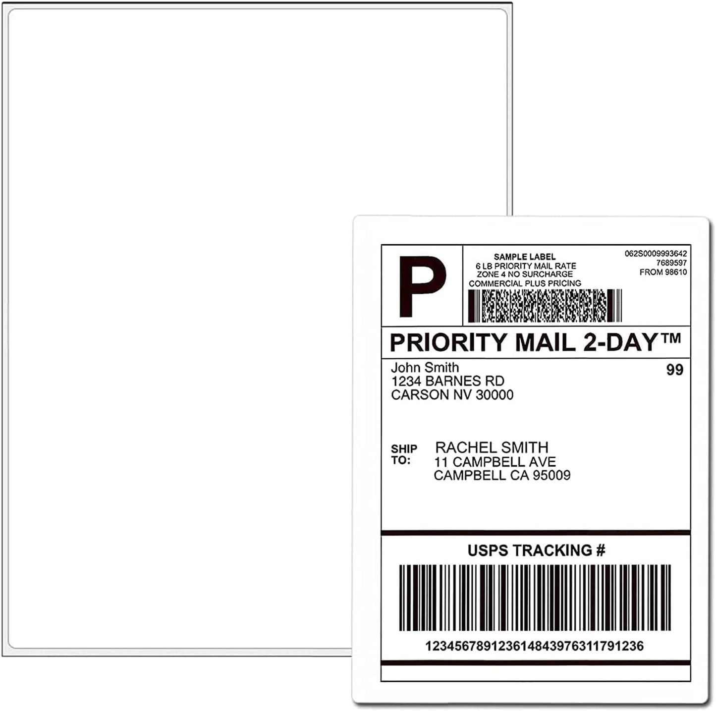 4000 Full Sheets Sticker Paper for Laser & Ink Jet Printers, 8.5" x 11" Full Sheet Address Shipping Label, 4000 Sheets 4000 Labels