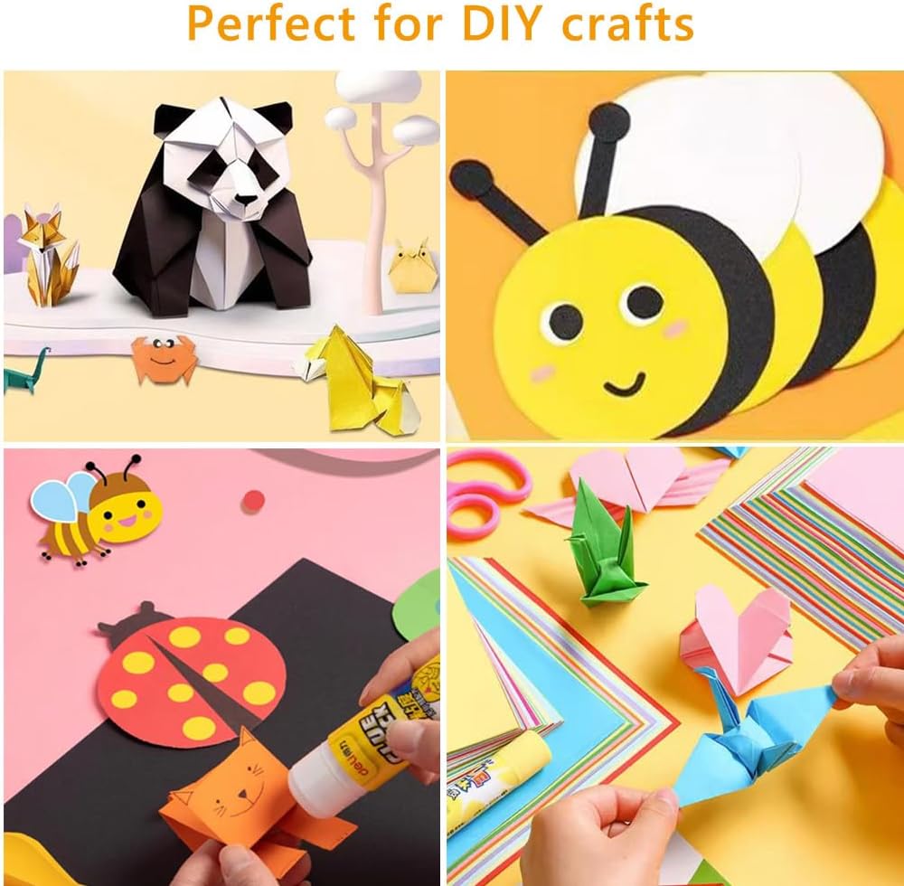 A4 Origami Paper Black 100 Sheets, 8.27×11.7 inch Double Sided Color Easy Fold Big Origami Paper A4 Colored Copy Papers Thin 70gsm for Beginners, DIY handwork Art and Craft Projects (210 x 297 mm)