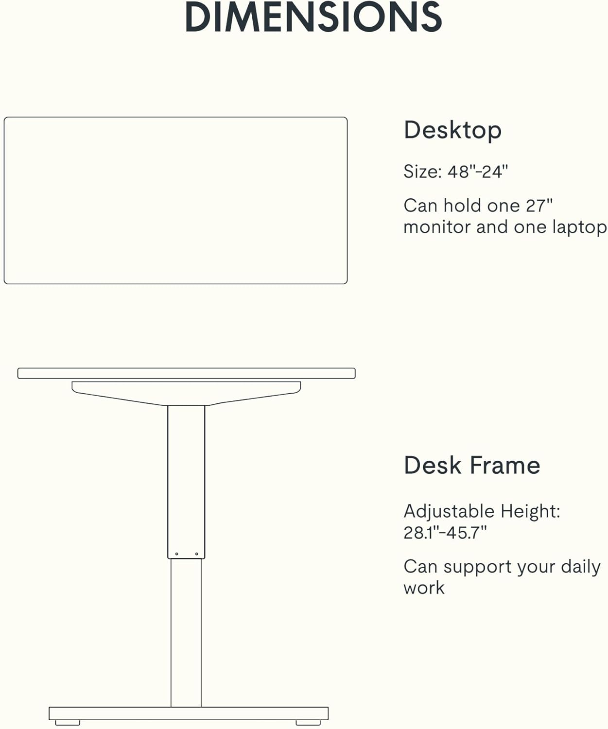 FLEXISPOT EN1 Whole-Piece Standing Desk, 48 x 24 Inches ElectricHeight Adjustable Desk for Home Office (Black Frame + Mahogany Top, 2 Packages)