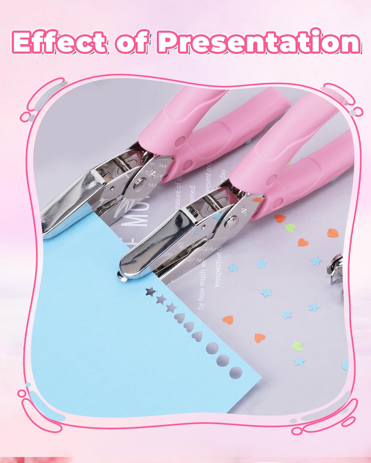 UCEC 5 Pack Metal Handheld Paper Punchers Single-Hole Tag Punch Set, 1/4" Small Hole Puncher Shapes for Crafting with Circle Heart Star Tiny Hole Punch of School Supplies for DIY Craft Tags Ticket