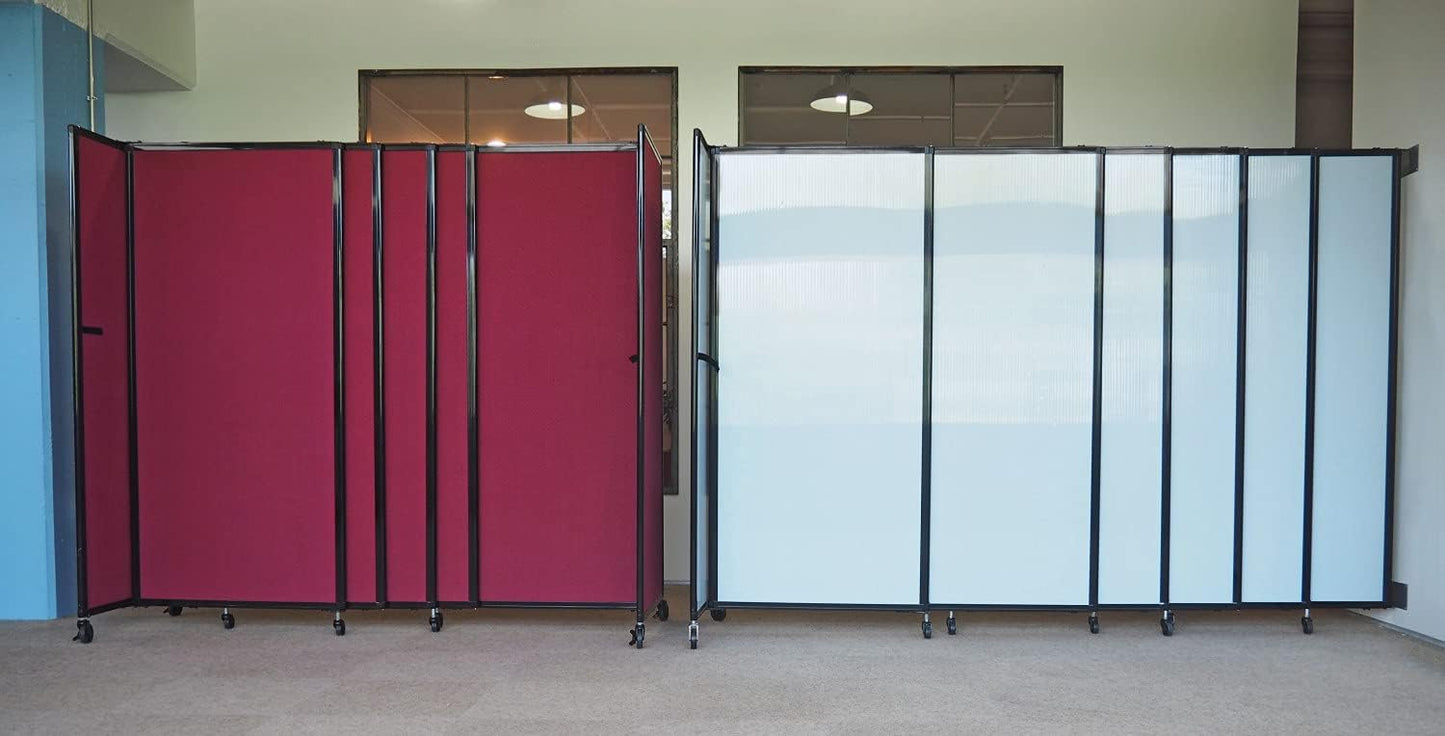 Wall-Mounted Sliding StraightWall Room Divider | Adjustable Widths | Locking Wheels | Room Separator | Up to 19'9" Wide x 7'6" Tall Ocean Fabric Panels
