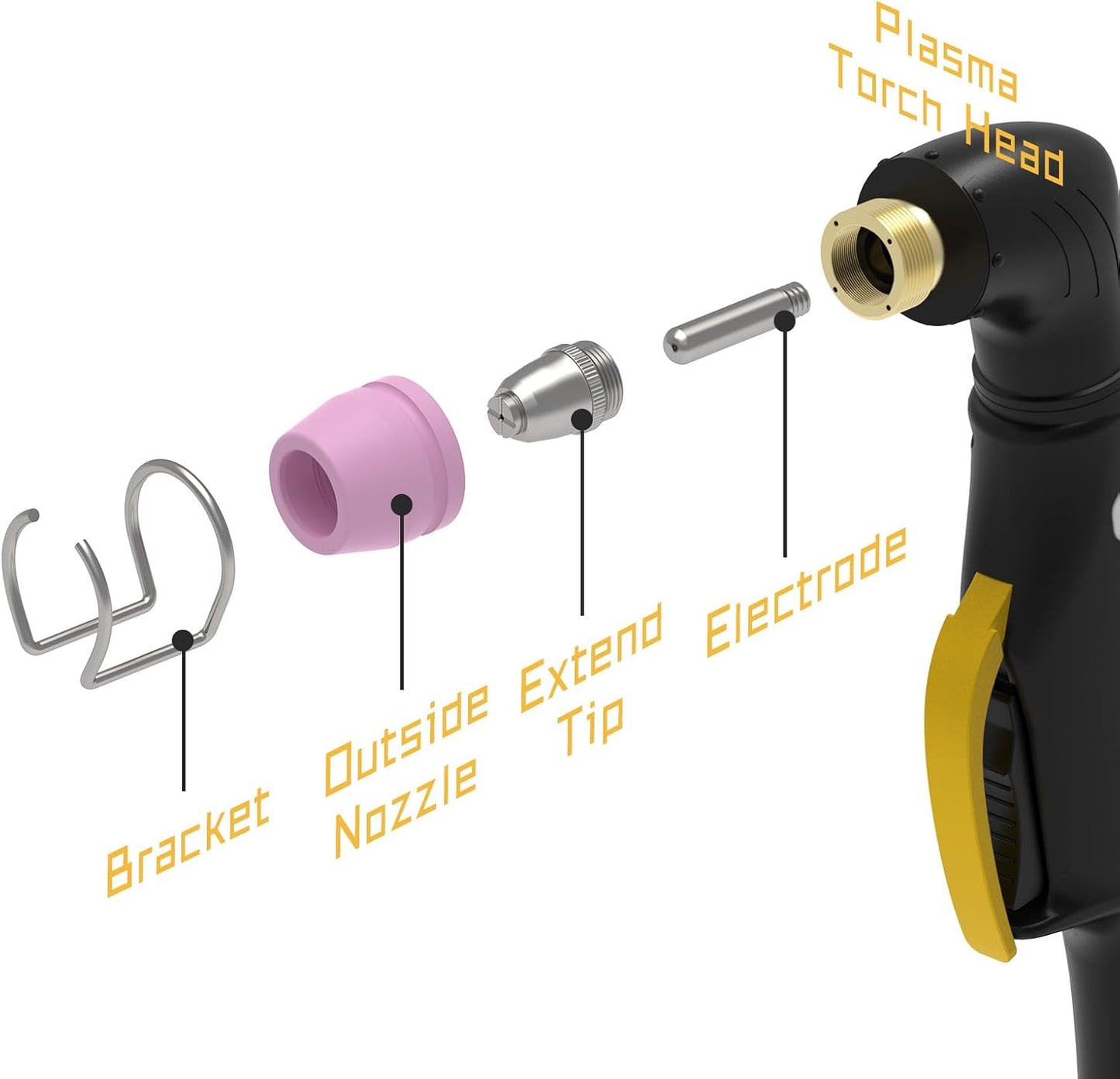TOOLIOM 24Pcs Plasma Cutter Torch Consumables AG-60 Cutting Torch Nozzles Tips Kit for SG-55 AG-60 WSD-60 for TL-50C/HF Pro TL-CUT-50PRO