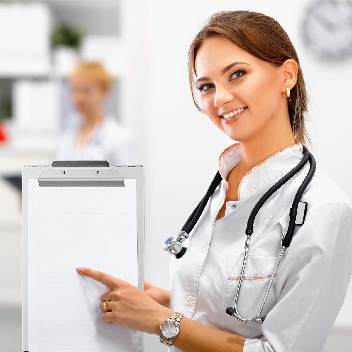 ZCZN Recycled Aluminum Storage Clipboard, Clipboard Box, Form Holder, Suitable for School, Office, Jobsite or Medical Staff, 9.25 x 13.78 Inches, Silver