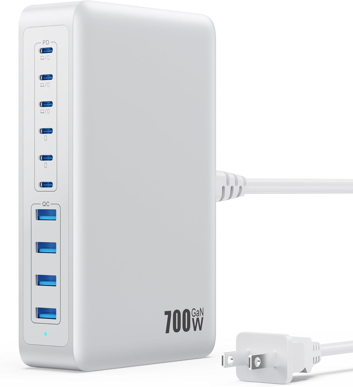 USB C Charger 700W USB C Charger Block,Upgraded GaN V 10-Port Fast Charging Station Hub,3X PD 100W Laptop Charging Adapter Compatible with MacBook Pro/Air,DELL,Steam Deck,iPhone 16/15/14,Galaxy S23