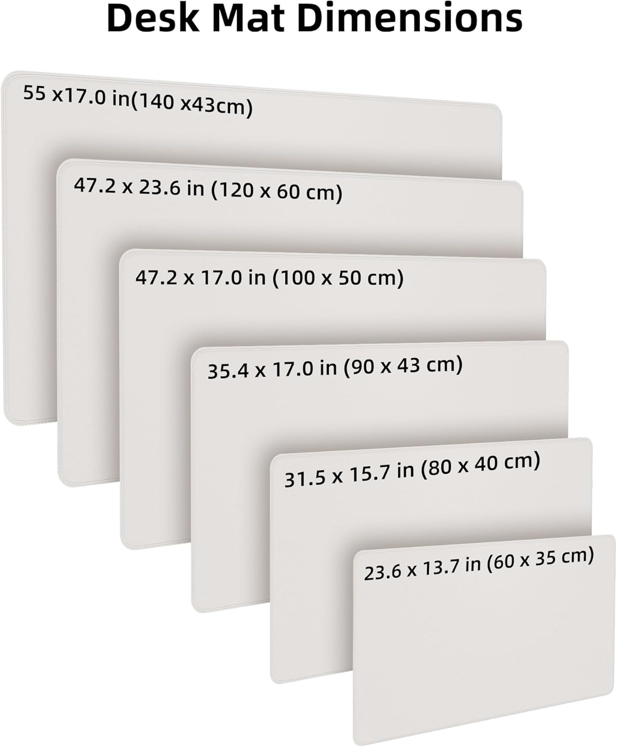 Extra Large Desk Pad Mat - Waterproof Mouse Pad & Desk Protector, Non-Slip XXL PU Leather Gaming Mat for Keyboard/Mouse, Stitched Edge with Ergonomic Support, 47.2"x23.6" (White)