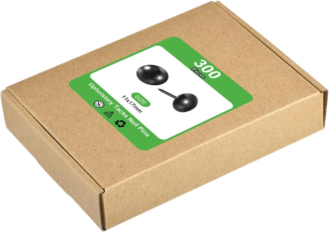 uxcell Upholstery Tacks Nail Pins Furniture, 25Pcs 11x17mm Thumb Tack Pins Assortment Kit Carbon Steel for Home Sofa DIY Decorative Nail Heads Nails, Black