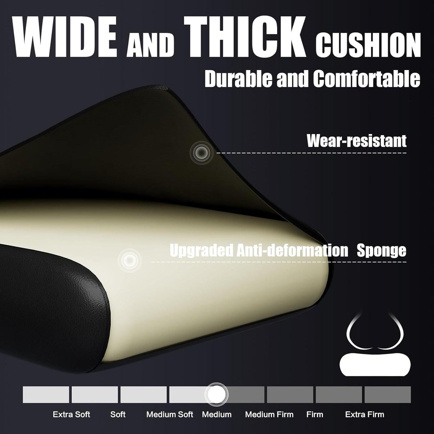 Gaming Chair, Ergonomic Office Computer Chair with Footrest and Lumbar Support Massager Racing Style High Back Video Gamer Chair, Wide&Thick Cushion, 90°-135° Recline, Adjustable Height, Black