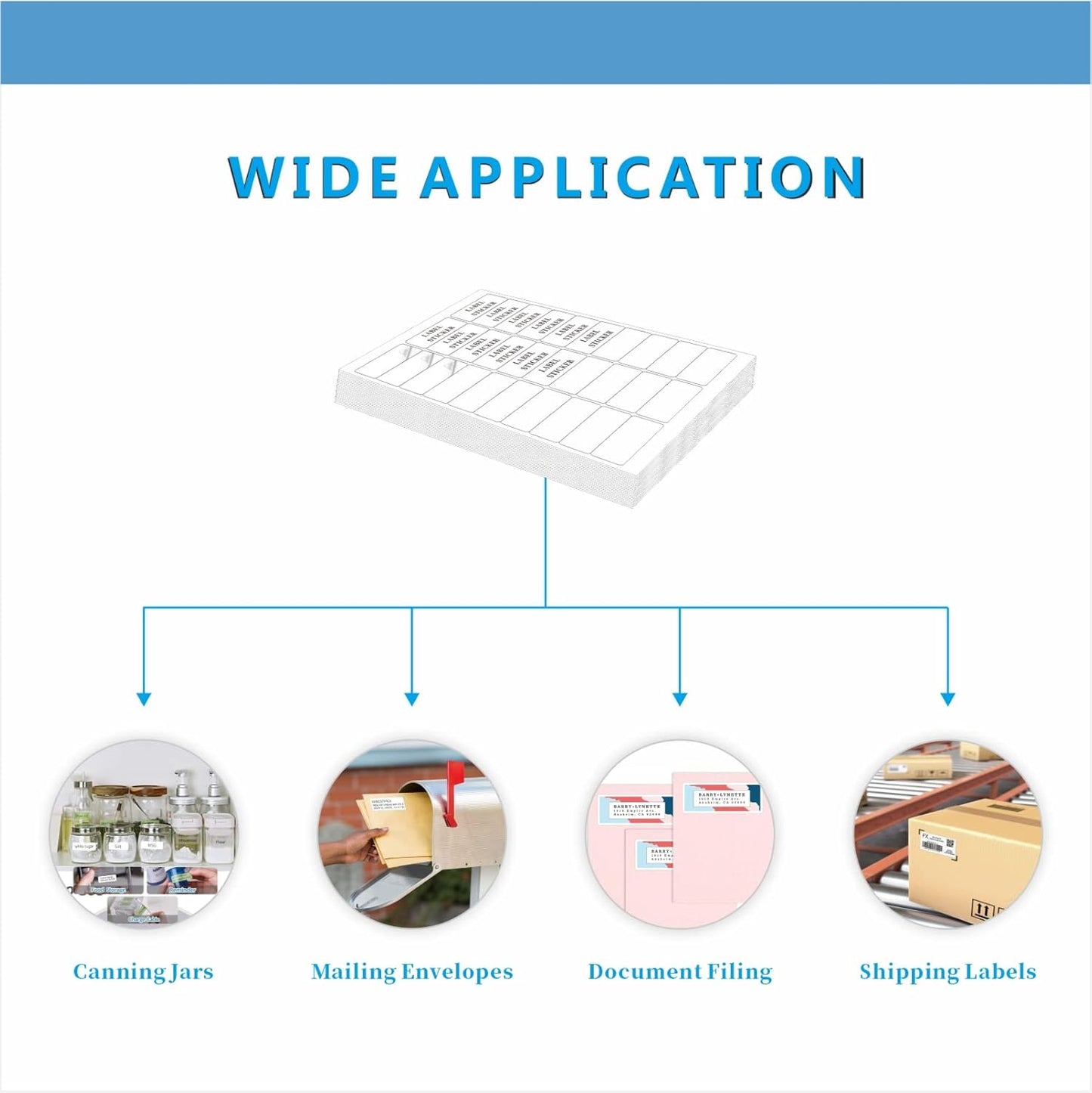 Address Labels, JIQEZNL Premium 1" x 2-5/8" Mailing Labels for Envelopes, 900 Address Label Sticker Paper for Laser/Ink Jet Printer, White Blank Printable Sticker Labels 30 Per Sheet 8.5"×11"