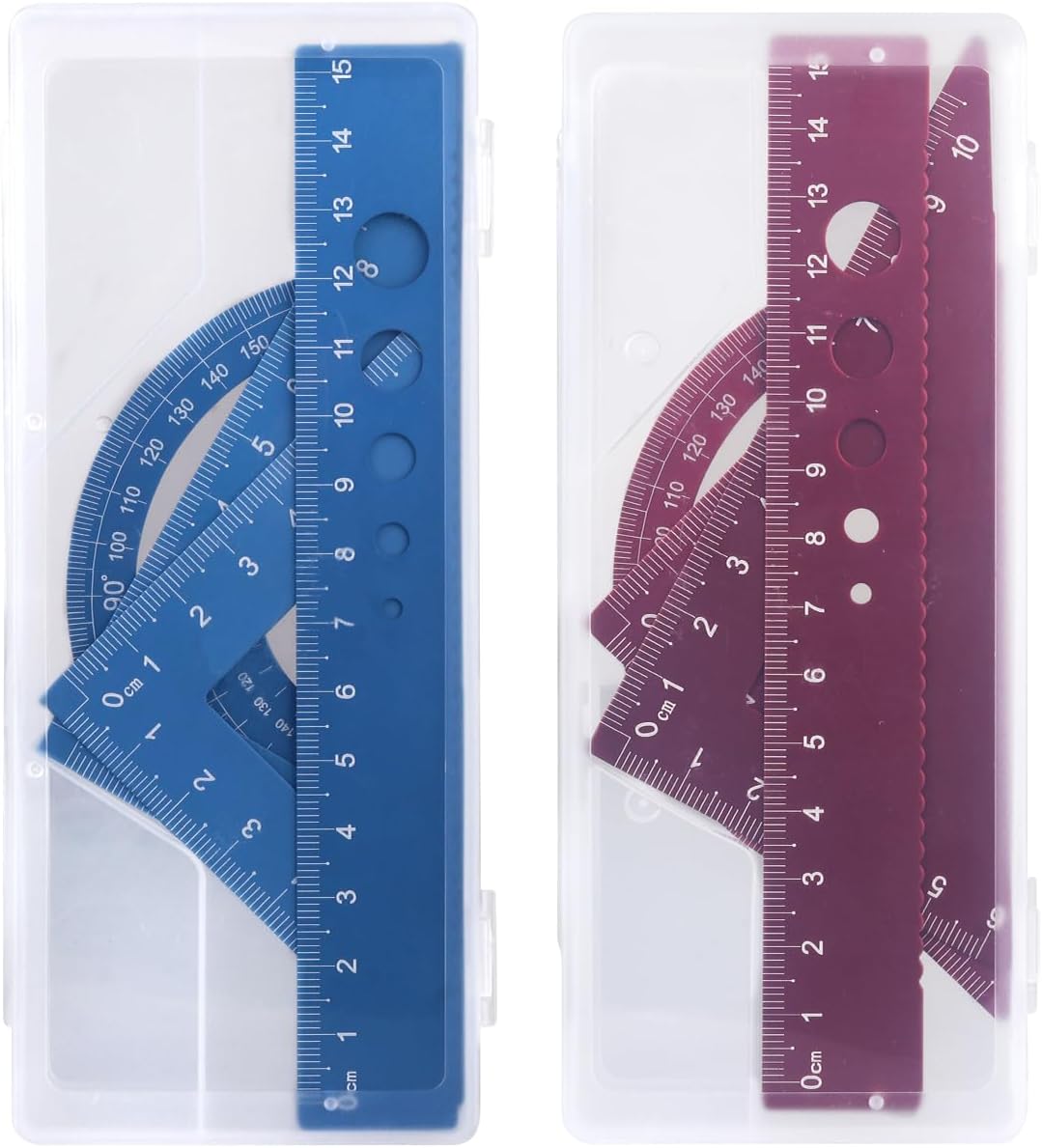 Honagu Aluminum Alloy Triangular Ruler Set, 8 Pieces/2 Sets, Modern Design, 12 Inches