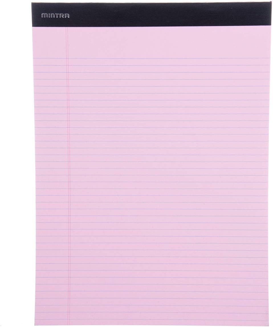 Mintra Office Legal Pads - ((BASIC PASTEL 6pk, 8.5in x 11in, NARROW RULED))