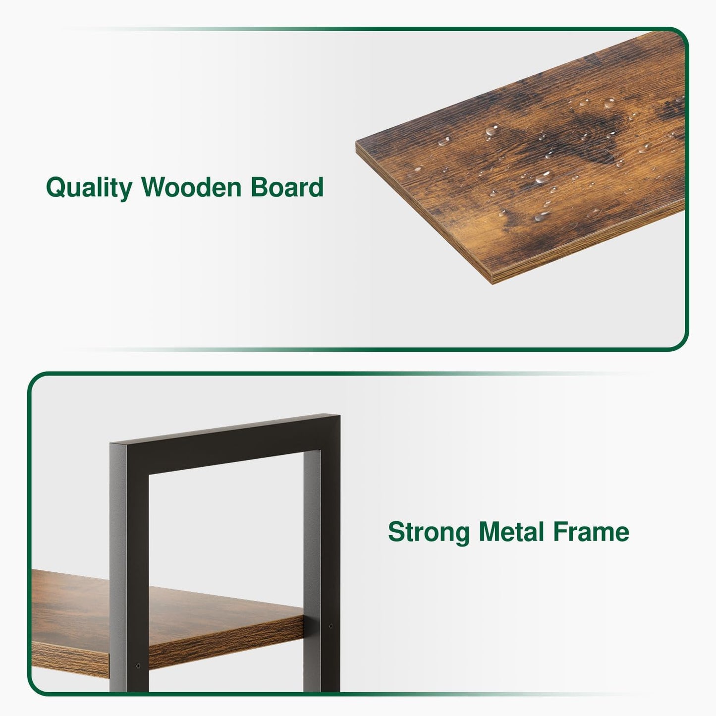 OTK Triple Column 5 Tier Bookshelf, Large Bookcase with 14 Open Display Shelves, Adjustable Industrial Book Shelf with Baffles, Wide Bookshelves for Bedroom, Living Room and Home Office, Rustic Brown