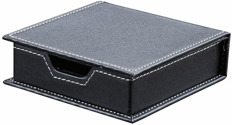 KINGFOM 5PCS Desk Organizer and Accessories Set, Pu Leather Office Supplies with Multifunction Desktop Organizer Storage Box, Tissue Holder, Mouse Pad, Note Paper Holder, Pencil Holder for Desk Black