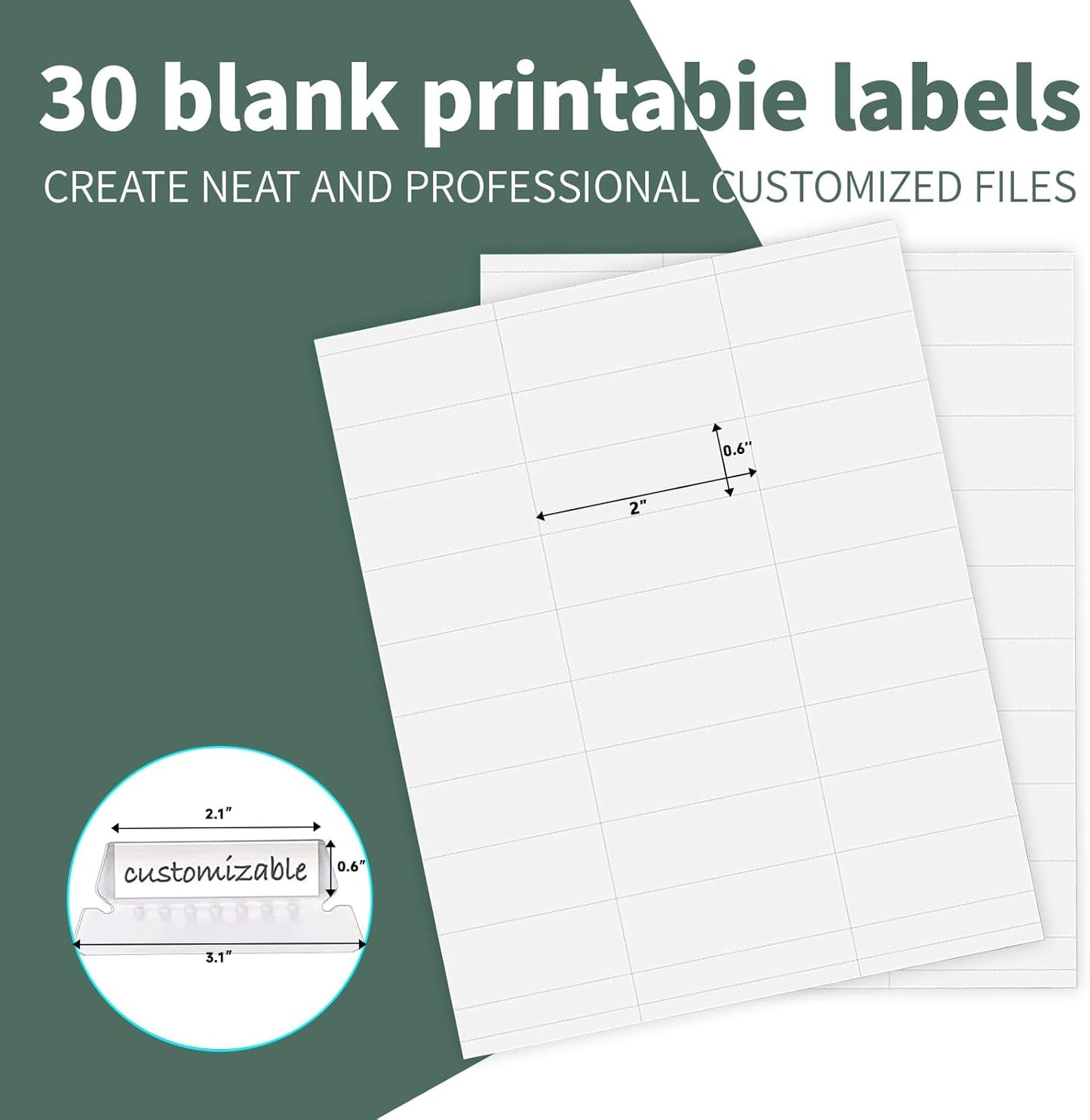 HERKKA Extra Capacity Hanging File Folders, 30 Pack Reinforced Legal Size Hanging Folders with Heavy Duty 2 Inch Expansion, Designed for Bulky Files, Medical Charts, Green