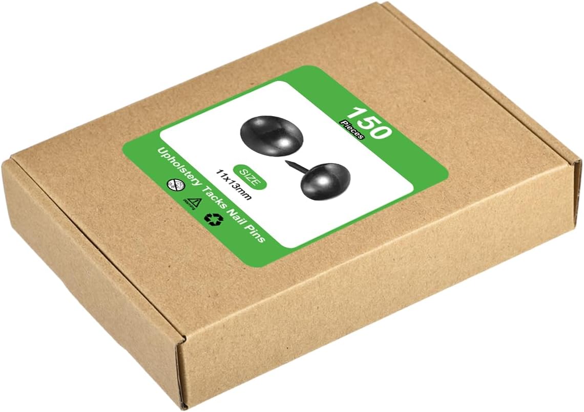 uxcell Upholstery Tacks Nail Pin Furniture, 200Pcs 11x13mm Thumb Tack Pins Assortment Kit Carbon Steel for Home Sofa DIY Decorative Nail Heads Nails, Black