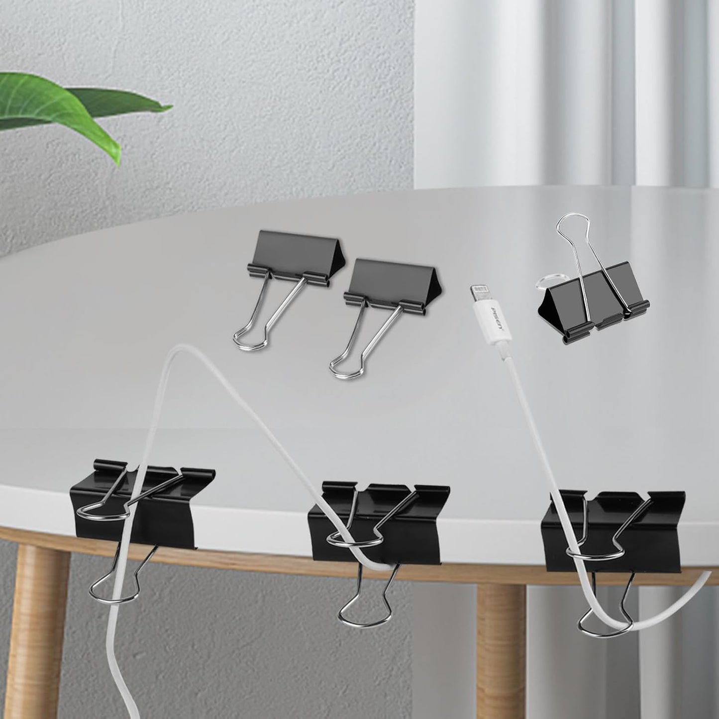 Ufmarine Extra Large Binder Clips Standard 2 inch Length, 1 inch Capacity, 40 Pcs Jumbo Binder Clips for Office