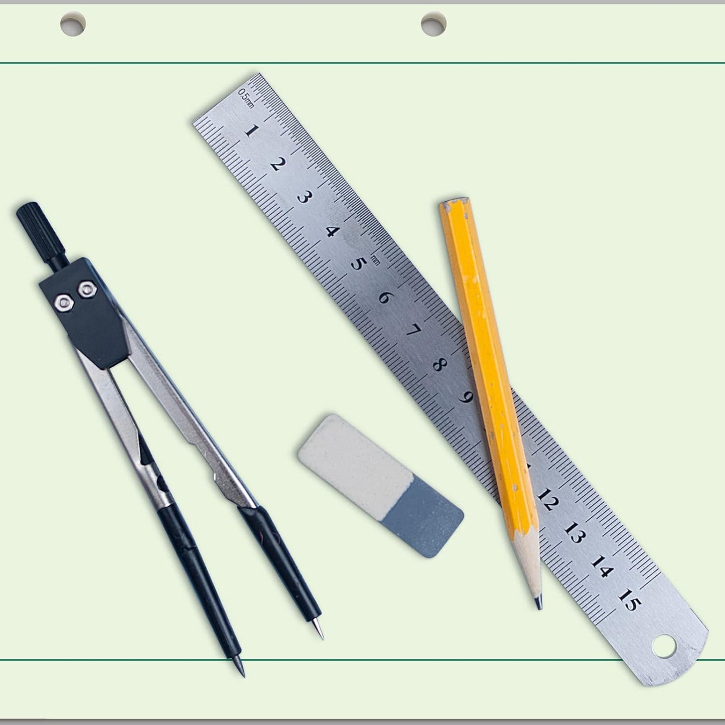Seajan 5 Pcs Engineering Paper Notebook Engineering Computation Pad 8.5 x 11 Inches Engineer Graph Paper Notepad, 5 Squares Per Inch 3 Hole Punched Computation Pad, 100 Sheets/pack (Green)