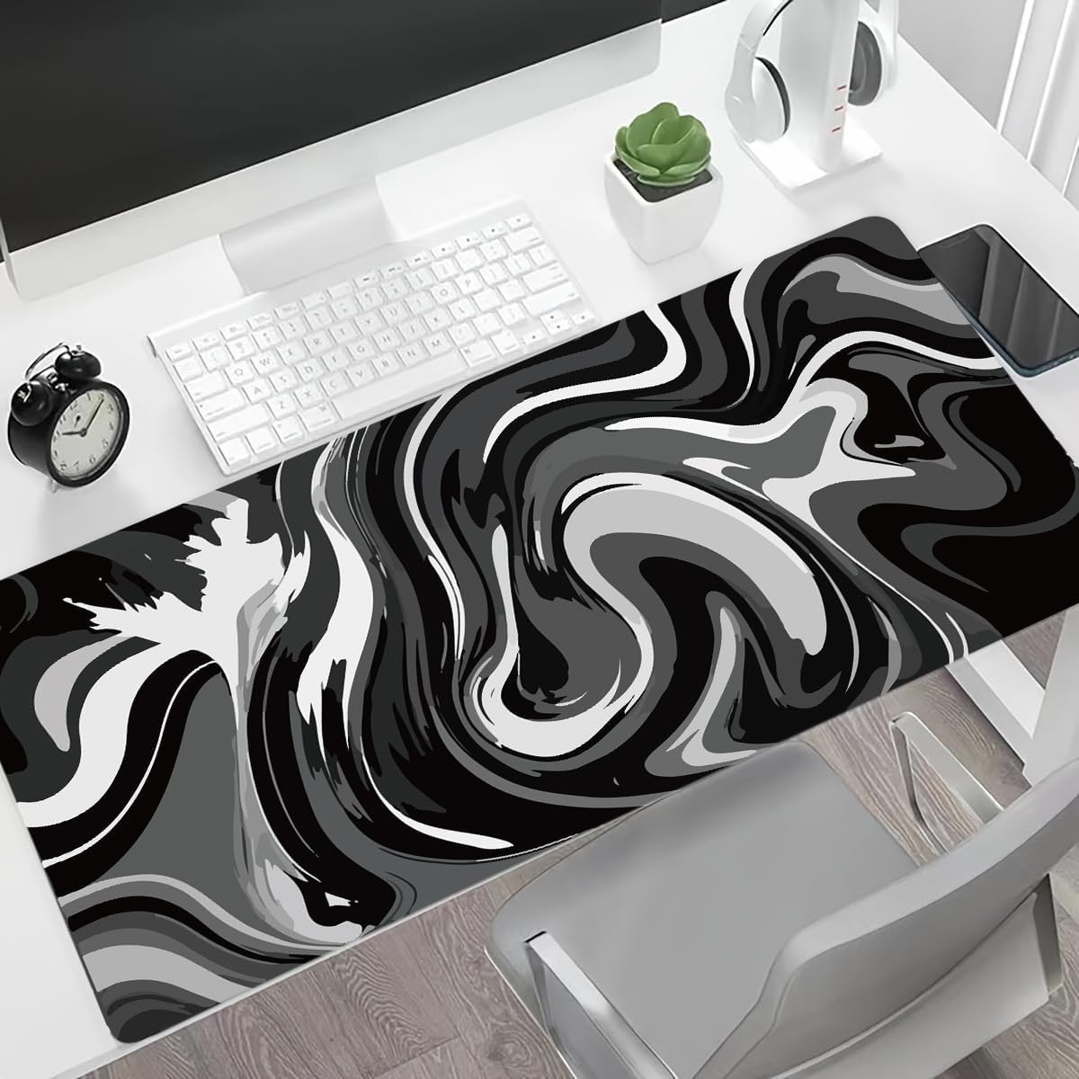 Large Mouse Pad for Desk - Gaming Mouse Pad with Non-Slip Base Stitched Edges, Desk Mat Desk Pad for Keyboard and Mouse