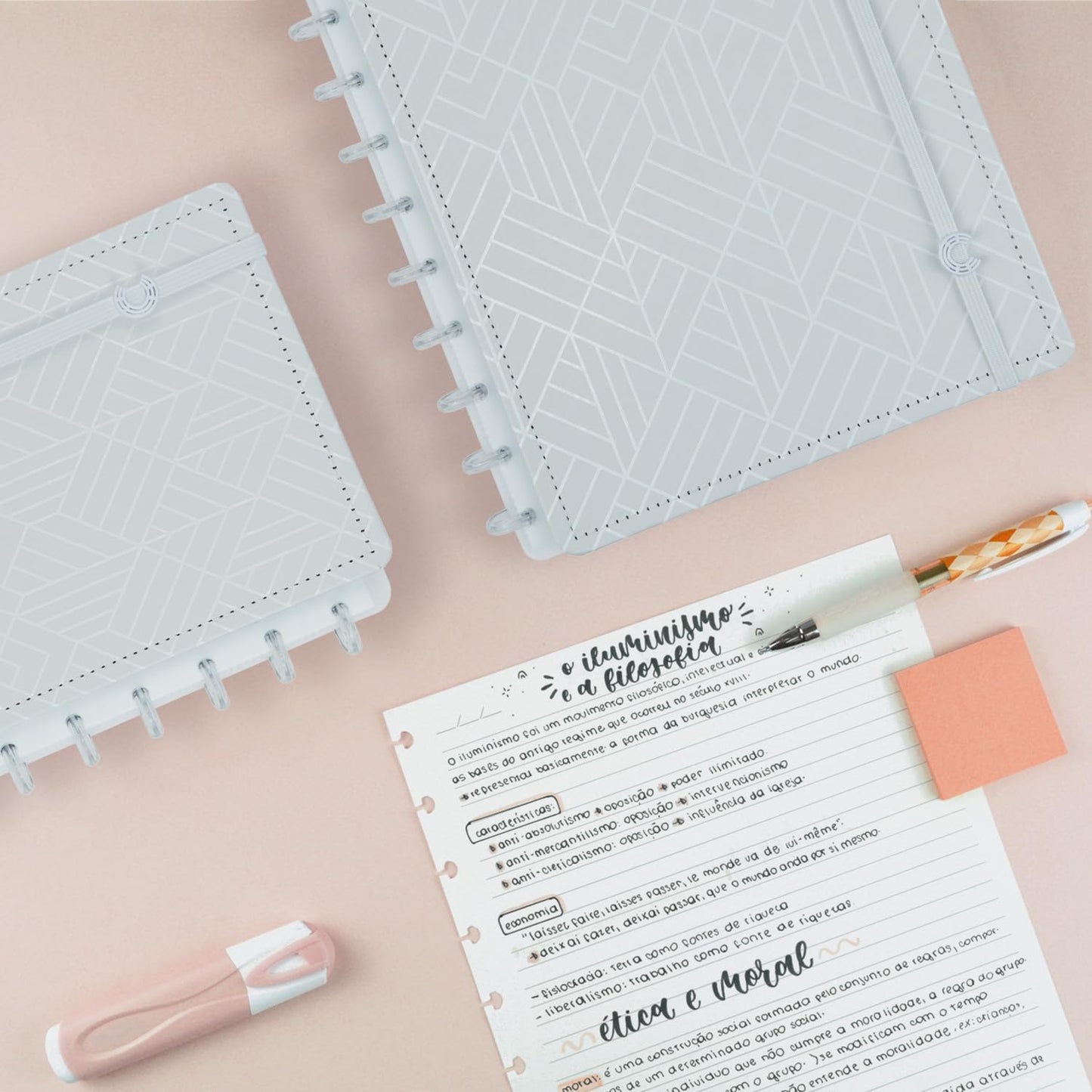 Discbound Premium - Plan, Organize, Customize, and Create with Ease. For Work Meetings, School, Journal, or Daily Use (ICE GREY, LARGE 7.87 x 10.82 in)