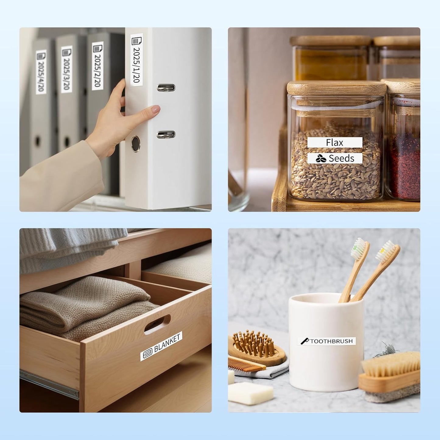 TZe-211 Compatible with Brother P Touch Label Tape 6mm 0.23 Inch Laminated Black on White 1/4 Inch TZe211 TZ-211 for Brother Label Maker PT-D220 PT-D210 PT-H110 PT-D400, 4 Pack