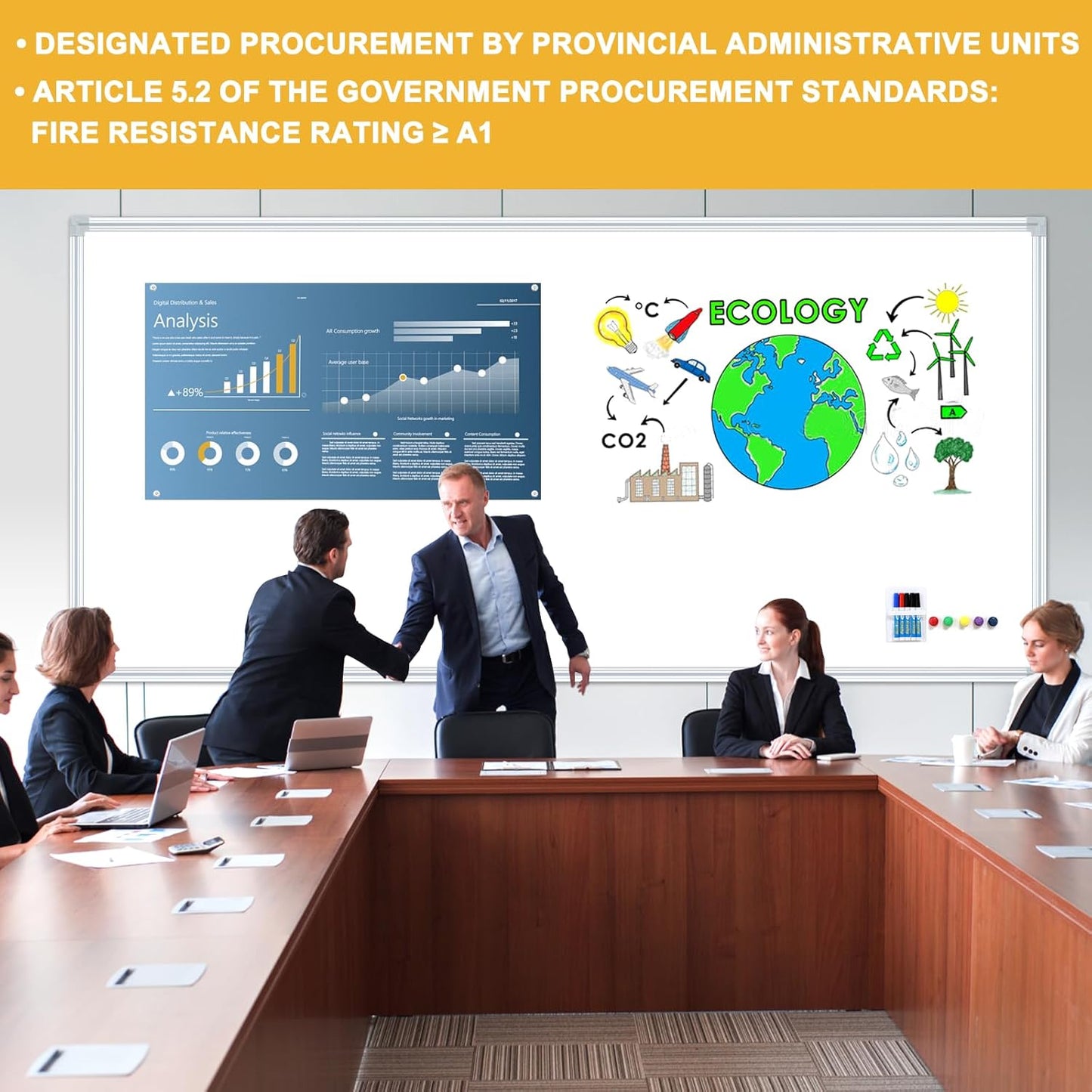 4'x8' WhiteBoard Magnetic Dry Erase White Board for Wall - Belgian Enamel Large WhiteBoard for Business, Education & Government - Durable Aluminum Frame Wall Mounted Whiteboards for Professionals