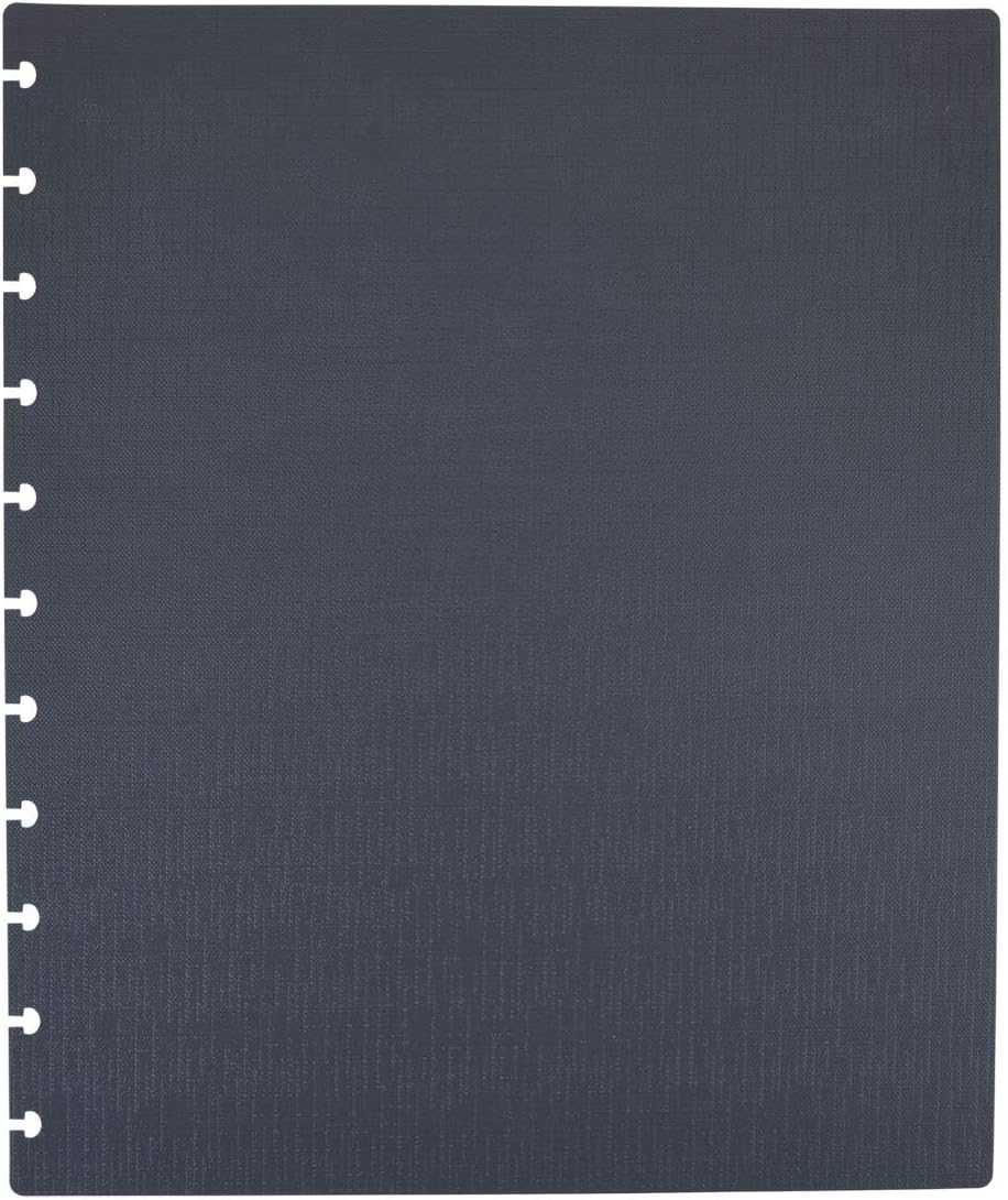 Talia Discbound Notebooks, Planner, Customizable, (Charcoal w/Charcoal Discs, Letter (8.5in x 11in))