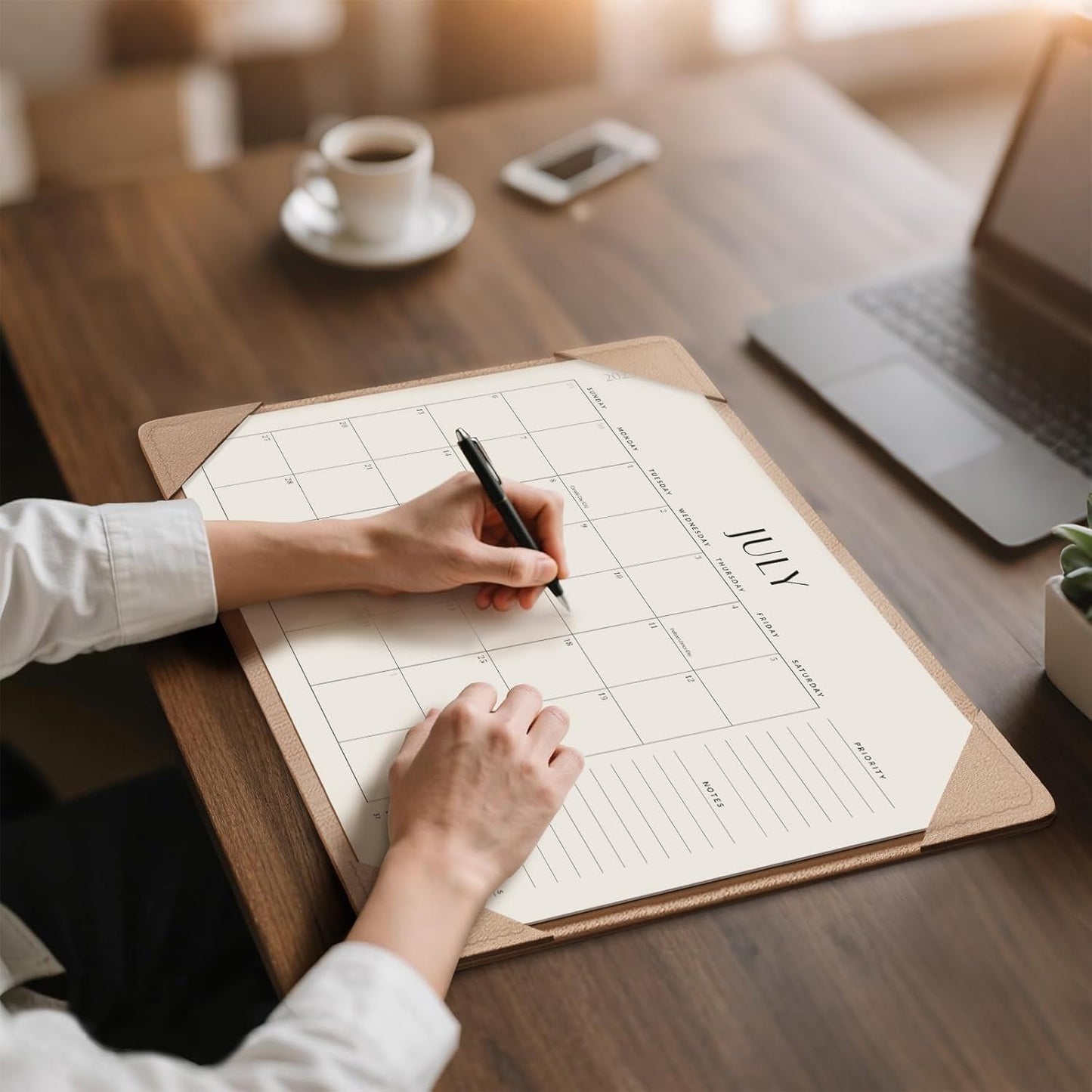 Jotsome Desk Calendar 2025-2026 with Desktop Mat, Large Academic Desk Pad Calendar From July 2025 to December 2026 22x17 inch, Desk Blotter Calendar for Home Office and School, Easy Planning, Apricot