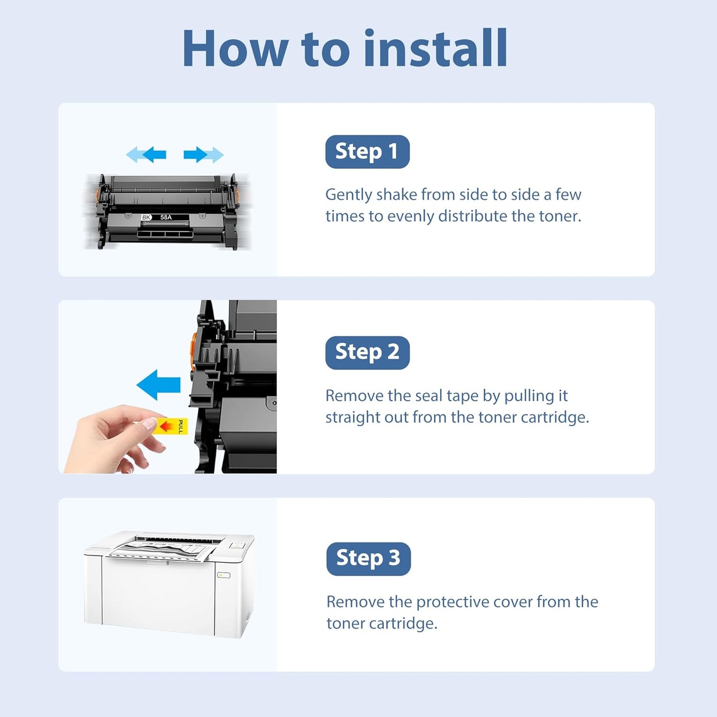 58A CF258A Toner Cartridge 2 Black Compatible for HP-58A CF258A 58X CF258X Toner Cartridge Work with Laser Jet Pro M404n M404dn M404dw M304 MFP M428dw M428fdn M428fdw M406 Enter Prise M406dn MFP M430f