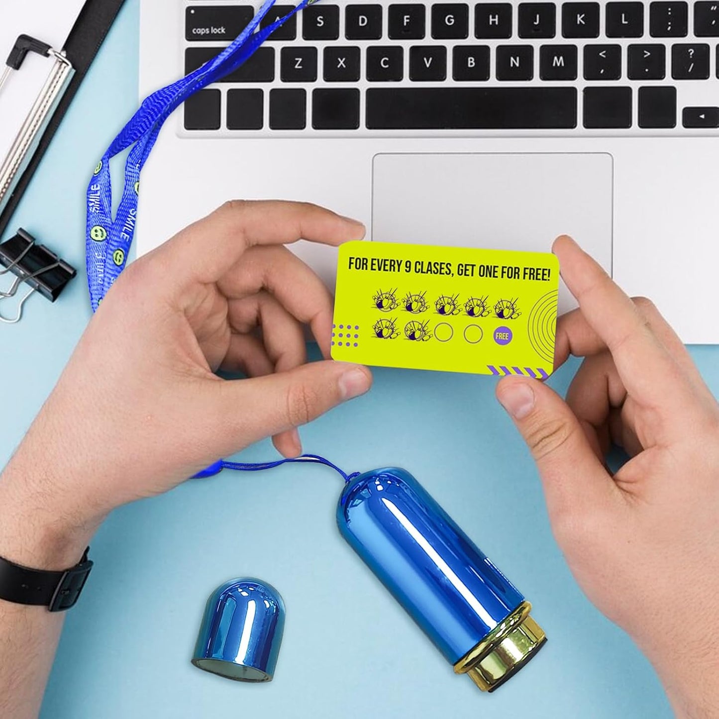 Custom Loyalty Card Personalized Self-Inking Stamp for Business, Reward, Food - Small Round Rubber