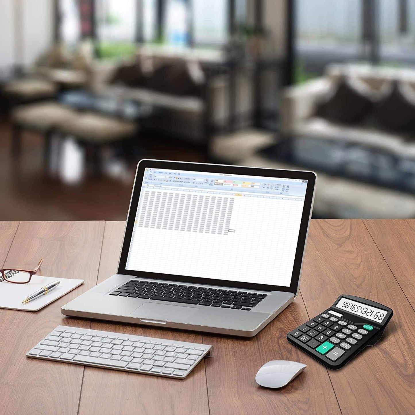 Calculator, Splaks 2 Pack Standard Functional Desktop Calculators Solar and AA Battery Dual Power Electronic Office Calculators with 12-Digit Large Display (1 Basic Black&1 Updated Silver)