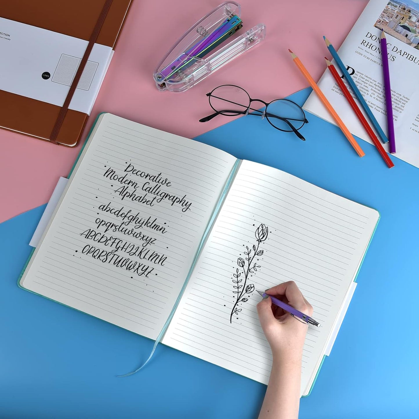 Coopay 12 Pack B5 Notebooks Journal College Ruled Composition Notebooks Classic Hardcover Lined Journals for Office Home School Business Writing Notes, 10.2" x 7.5", 100GSM Thick Paper (Multicolor)