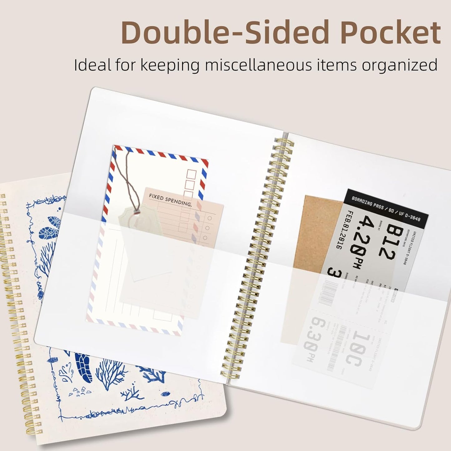 Cute Spiral Notebook journal A4 Aesthetic Pretty Design for Women Girls Kawaii with Pocket, 8.5 x 11 inch, Lined, Turtle