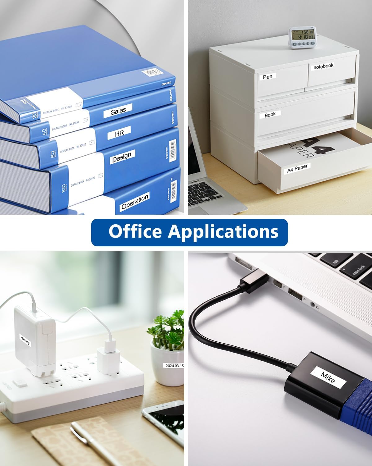 9mm 0.35 Inch Laminated White on Black Compatible with P Touch Label Tape TZ TZe-325 TZe325 Refills for Ptouch PT-H110 D200 D210 D220 D400 D610BT H103W Label Maker, 3-Pack