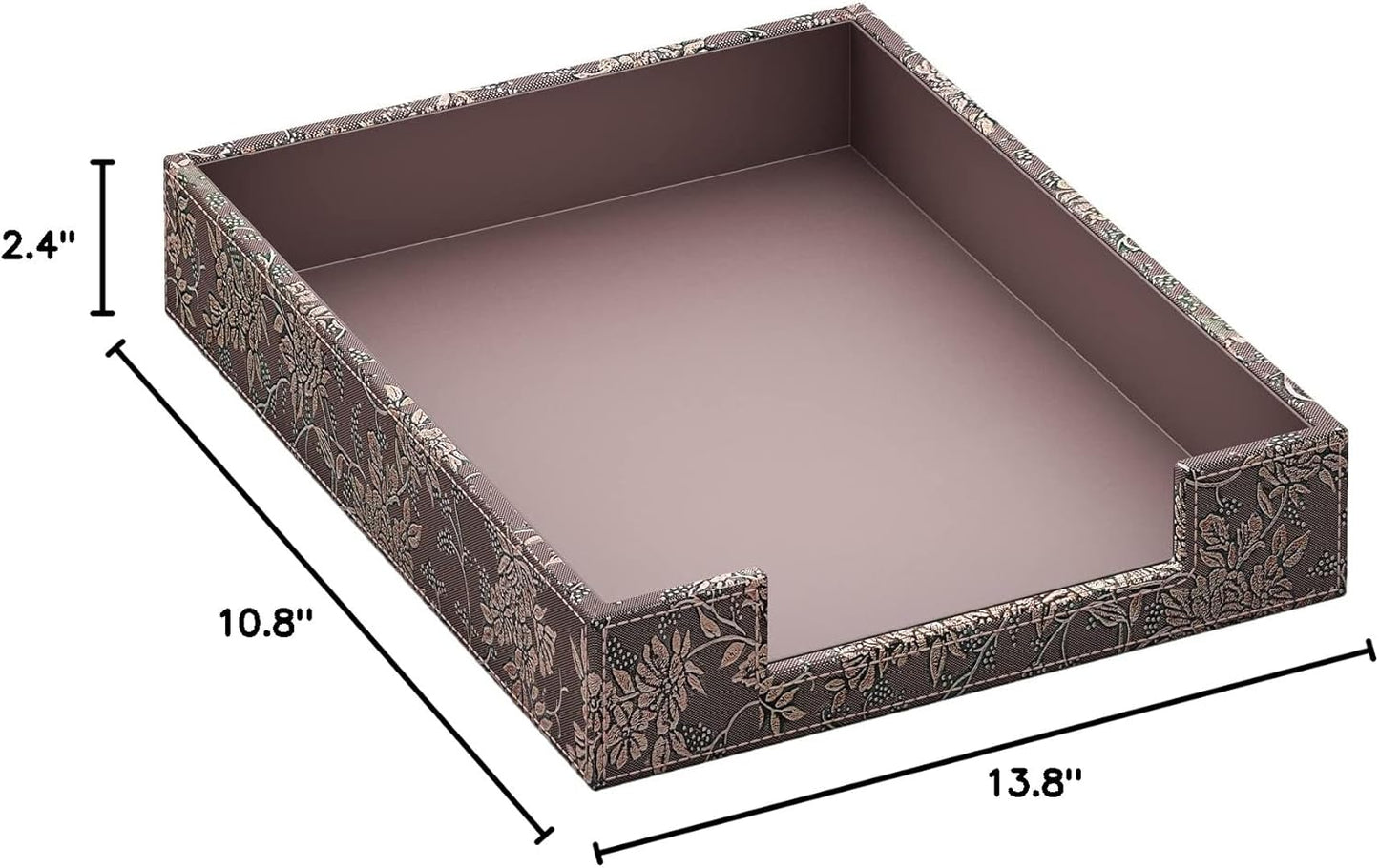 Leather Letter Tray, THIPOTEN Elegant Desk Organizer for Office Supplies, Mail, Paper, File, Magazine, Perfect Office Organization for Desktop(Retro)