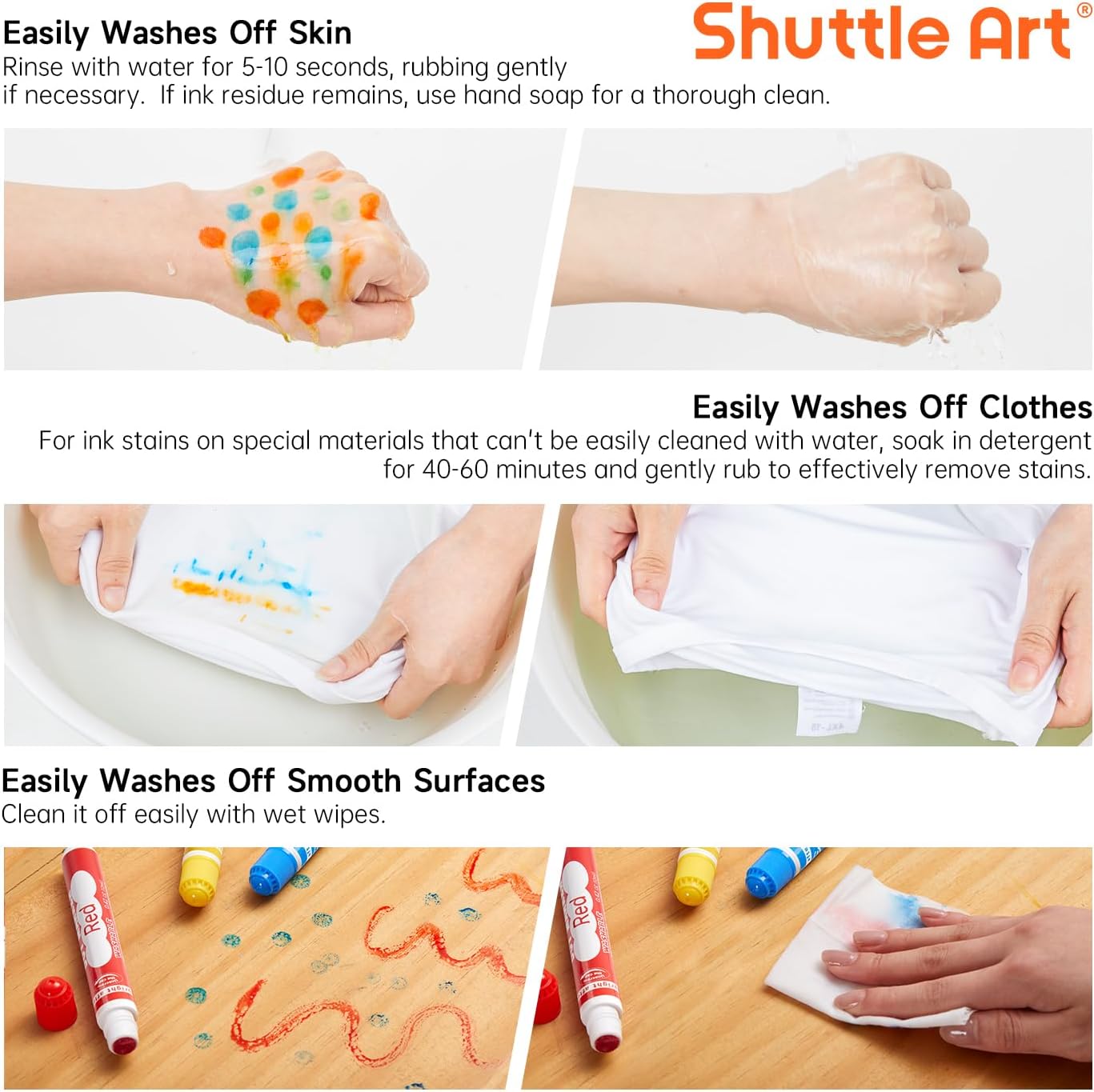 Shuttle Art Dot Markers, 15 Colors Washable Dot Markers for Toddlers,Bingo Daubers Supplies for Kids Preschool Children, Non Toxic Water-Based Bingo Daubers