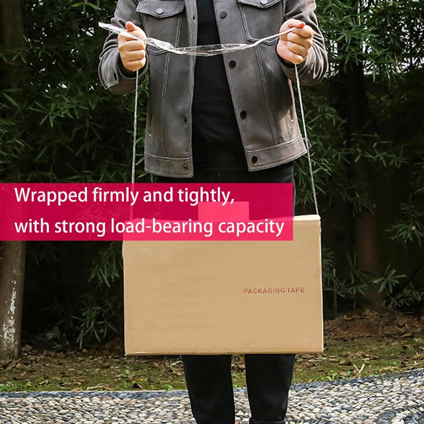 6 Rolls Clear Shipping Packaging Tape - 2 inch x 60 Yards Packing Tape with a Tape Dispenser, Strong Adhesive and Extra Stretchability