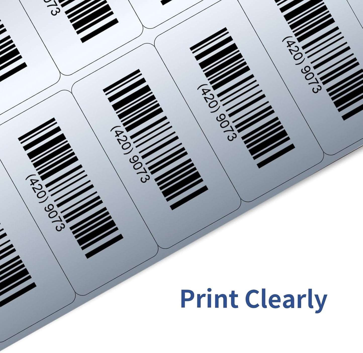 STARLIBOO Shipping Labels Stickers, 2"×4" Printable Silver Mailing Labels for Laser/Inkjet Printing- Matte Silver, Permanent Adhesive Sticker