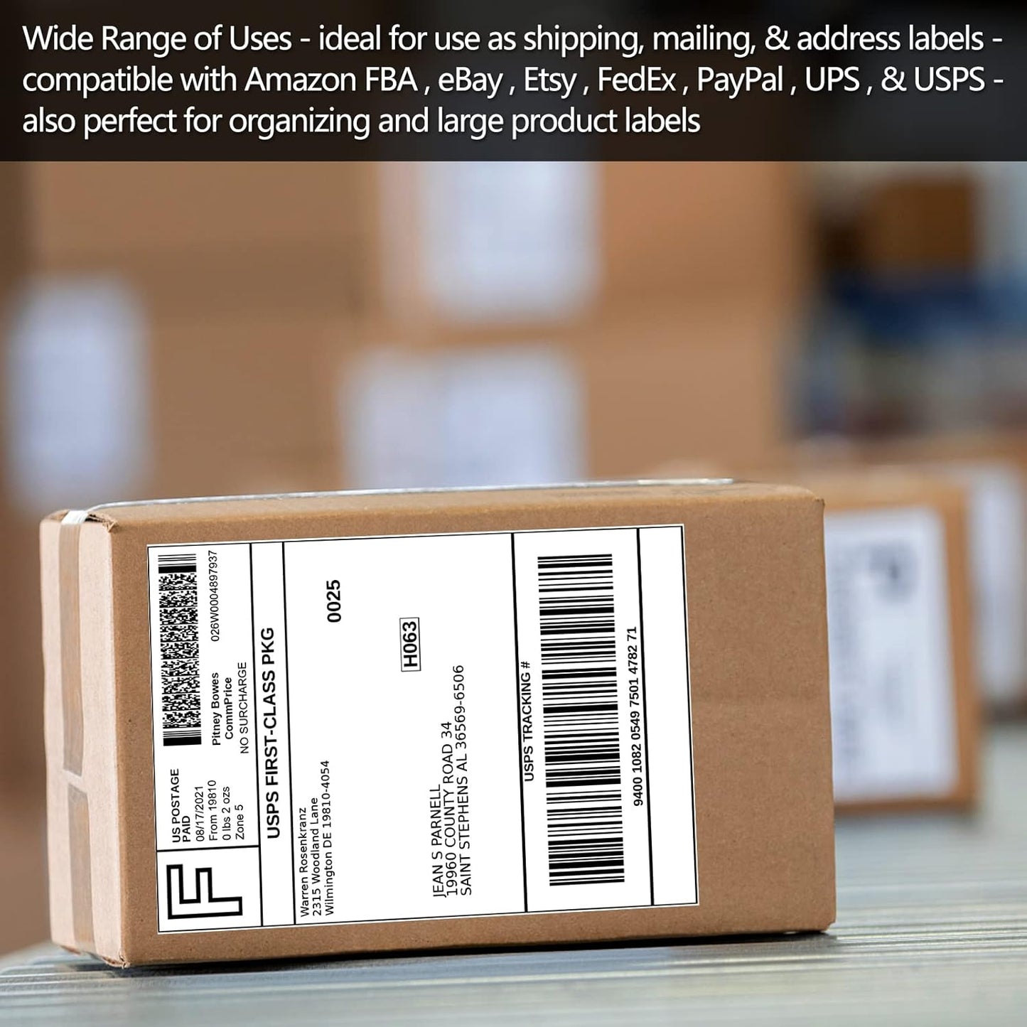 5000 Half Sheet Shipping Labels for Laser/Inkjet Printers - 5-1/2" X 8-1/2" Blank White Labels