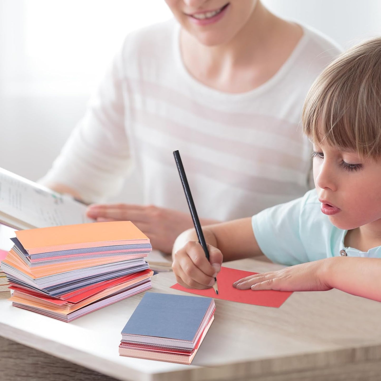 Fainne 300 Pcs Blank Index Cards 180 GSM Thick Card Stock Assorted Color Neon Blank Flash Cards Colorful Study Notecards for Organizing(3 x 5 Inch,Warm Color)