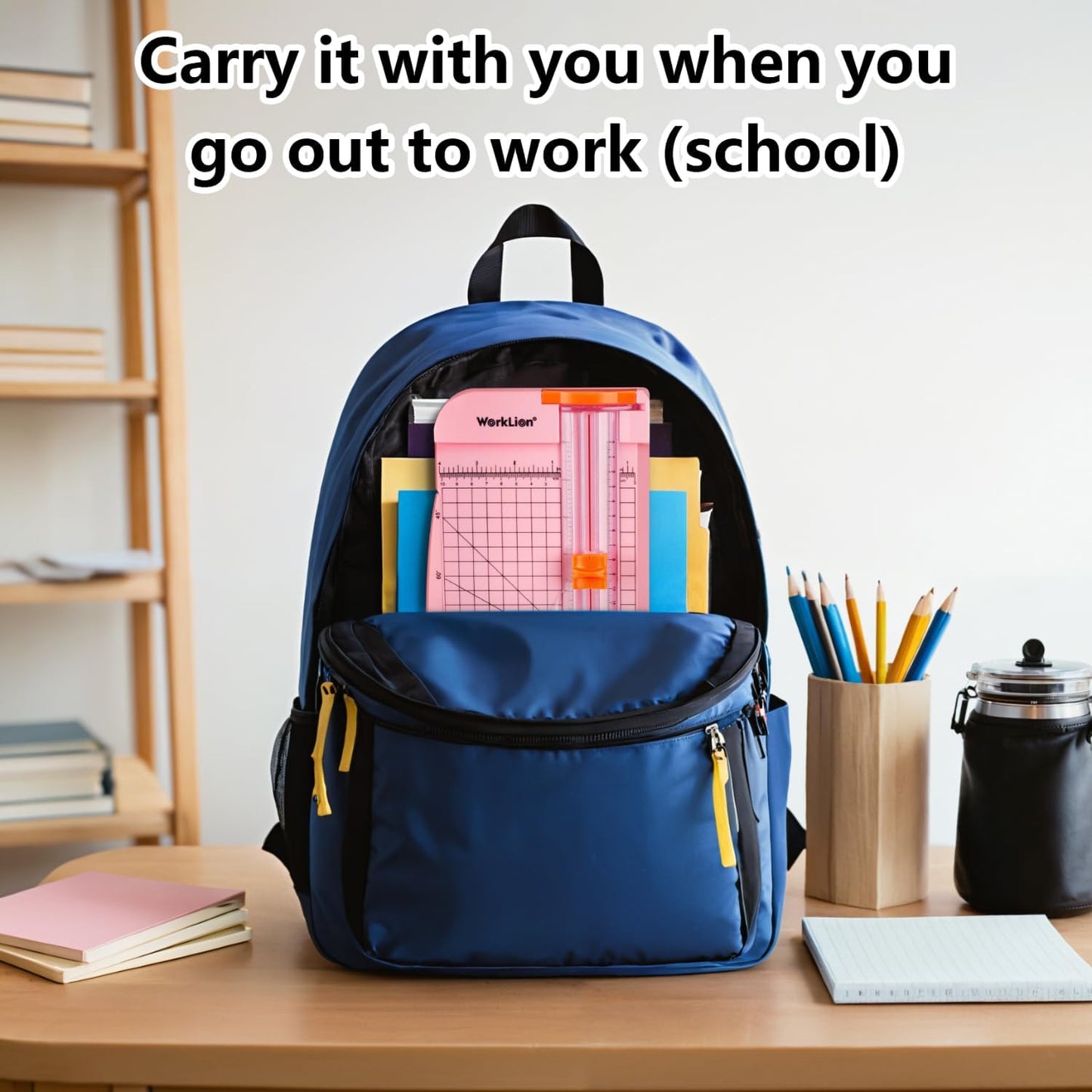 WORKLION Straight Paper Cutter For crafting – Pink 12 Inch Paper Trimmer With Security Safeguard and Side Ruler, Perfect for Cardstock, Coupon,Photos and Crafting Paper.