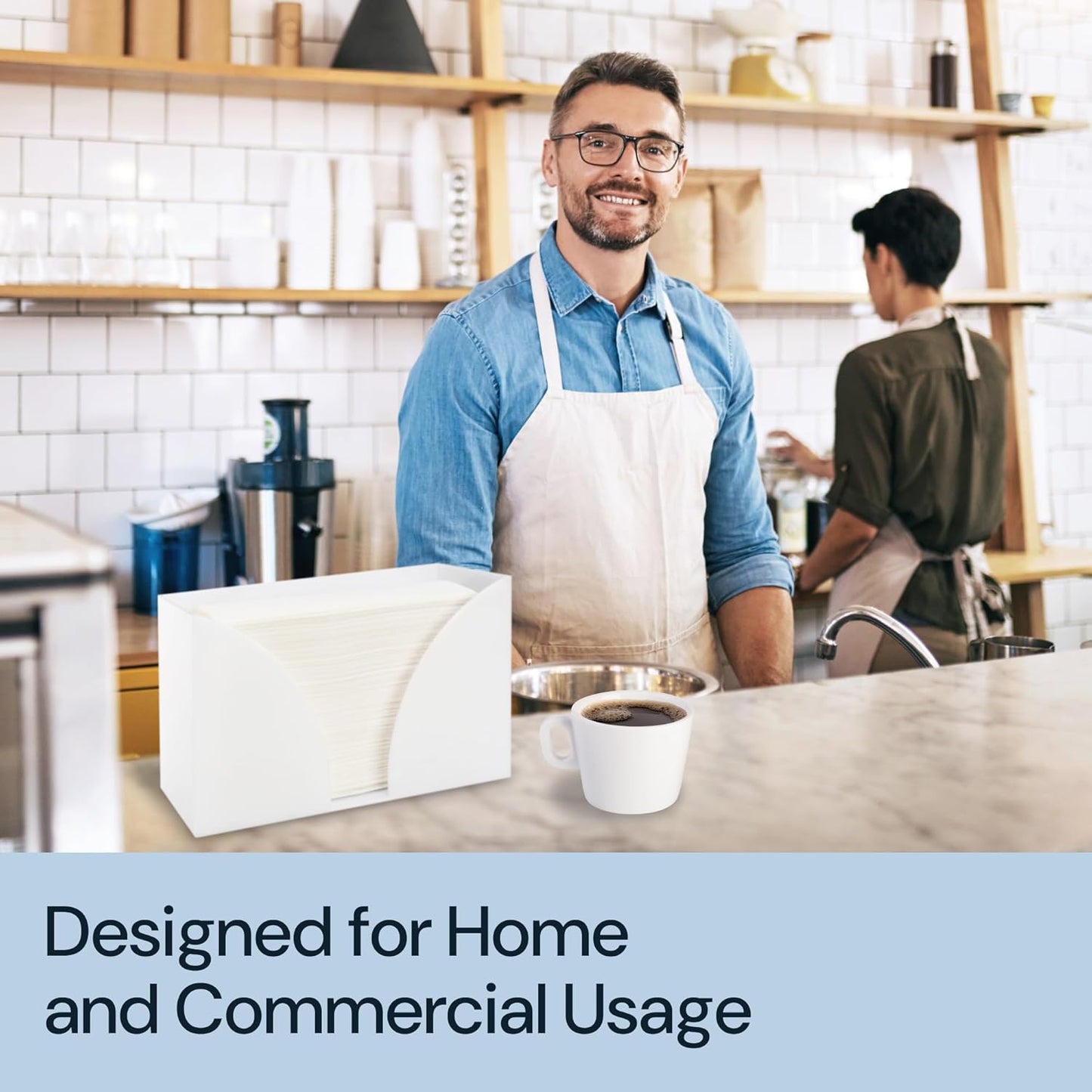 Paper Towel Holder Countertop - 10.75" x 6.5" x 4" White Acrylic - Multifold Hand Towel Dispenser & Napkin Organizer for C-Fold, Z-Fold & Trifold Napkins