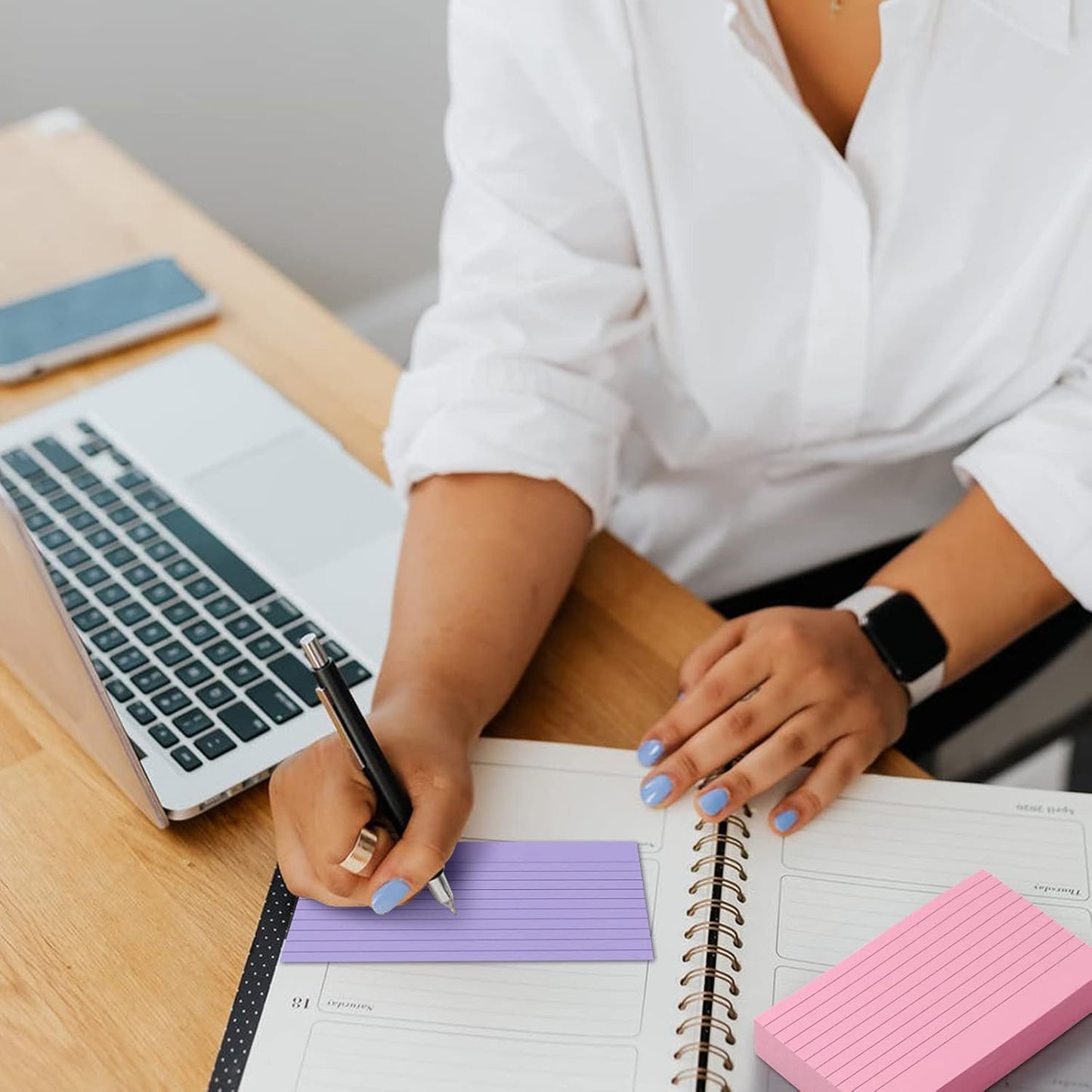 Bignc Index Cards Colored Notecards, 3 X 5 Inch Ruled Color Note Cards for School, Home & Office, Multi Colors Flashcards, Colorful Notecards,Pink Index Card Ruled, Purple Lined Flash Cards (600)